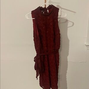 Elegant Burgundy Sleeveless Dress